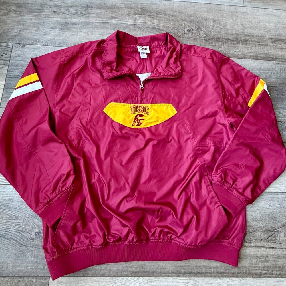 USC Trojans Windbreaker Pullover Embroidered Breathable College Football LARGE